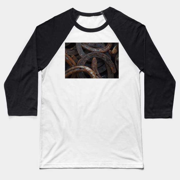 Horse Shoes of the Old West Baseball T-Shirt by Whisperingpeaks